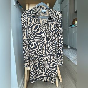 GANNI Animal Print Shirt Dress